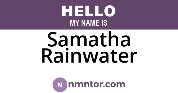 Samatha Rainwater