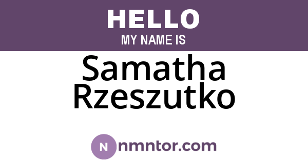 Samatha Rzeszutko
