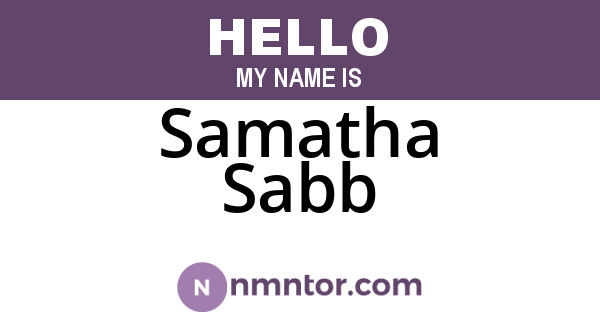 Samatha Sabb