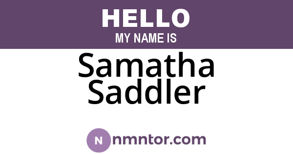 Samatha Saddler