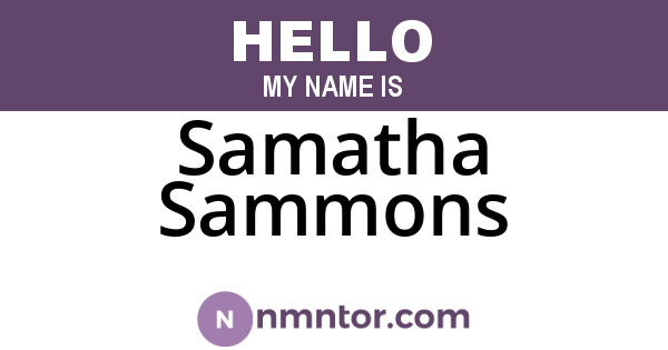 Samatha Sammons