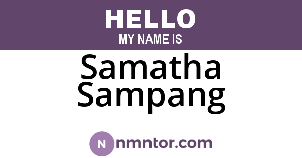 Samatha Sampang
