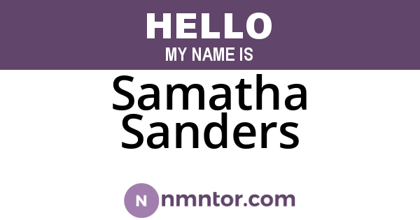 Samatha Sanders