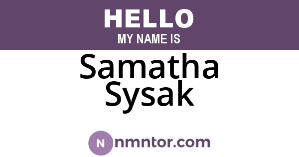 Samatha Sysak