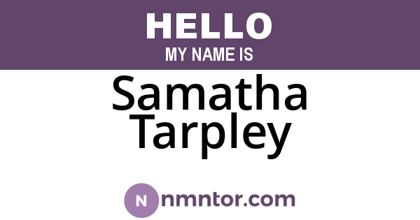 Samatha Tarpley