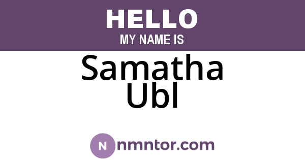 Samatha Ubl