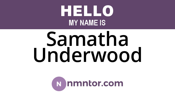 Samatha Underwood