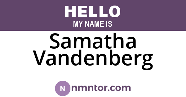 Samatha Vandenberg