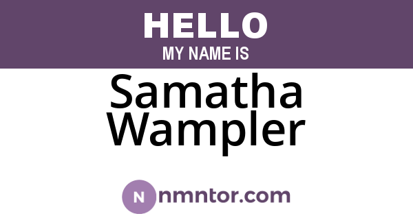 Samatha Wampler