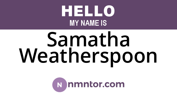 Samatha Weatherspoon