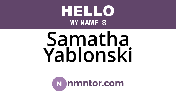 Samatha Yablonski