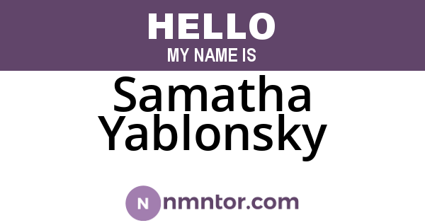 Samatha Yablonsky