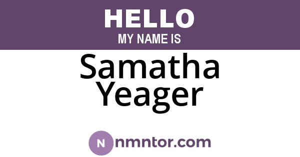 Samatha Yeager