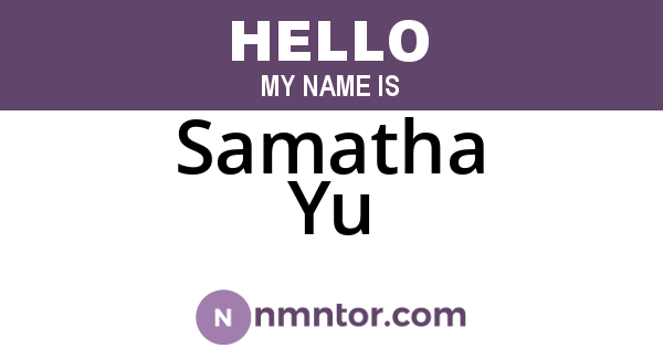 Samatha Yu
