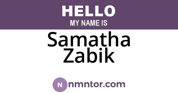 Samatha Zabik