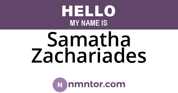 Samatha Zachariades