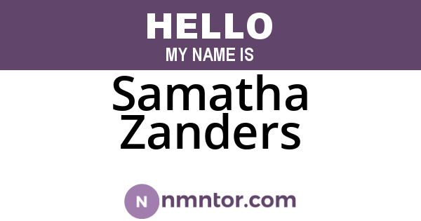 Samatha Zanders