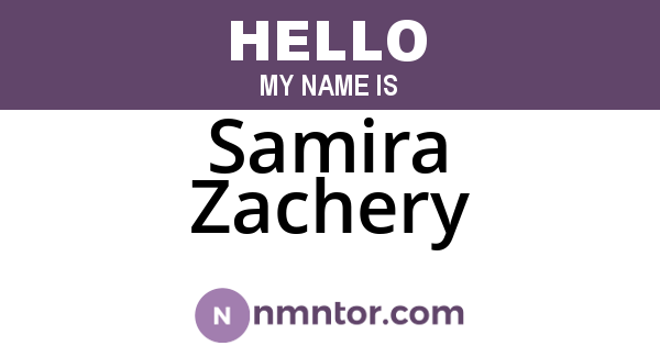 Samira Zachery