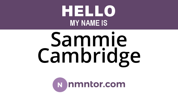 Sammie Cambridge