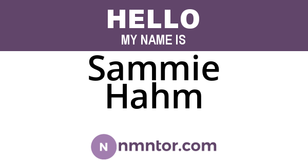 Sammie Hahm
