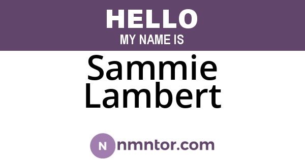 Sammie Lambert