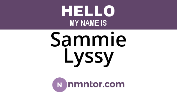 Sammie Lyssy
