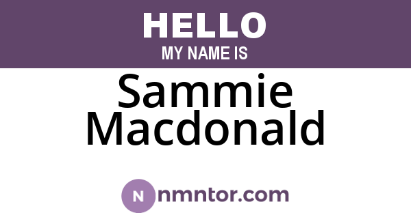Sammie Macdonald