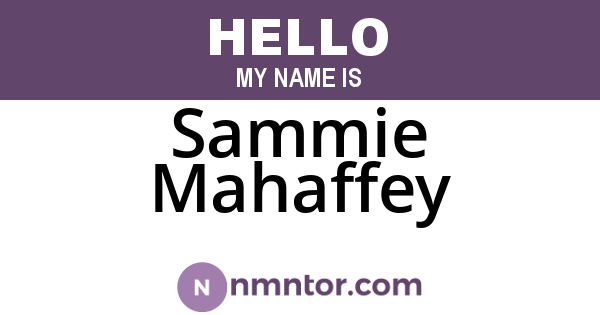 Sammie Mahaffey
