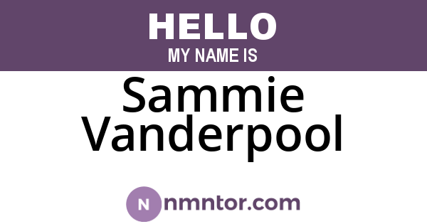 Sammie Vanderpool