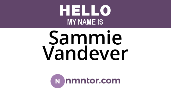 Sammie Vandever
