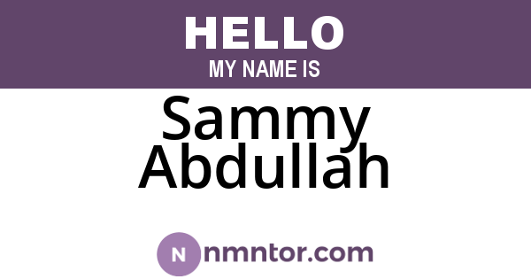 Sammy Abdullah