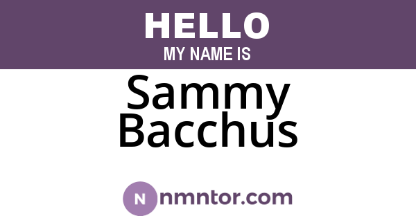 Sammy Bacchus