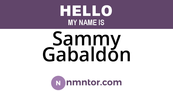Sammy Gabaldon