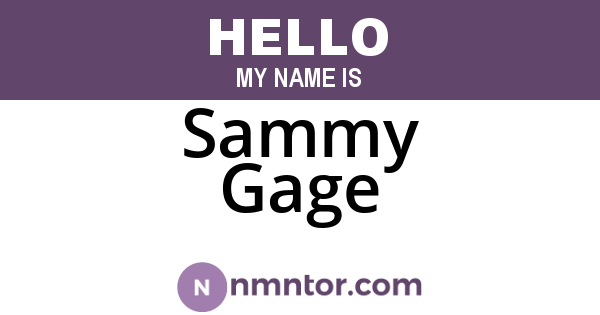 Sammy Gage