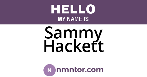 Sammy Hackett