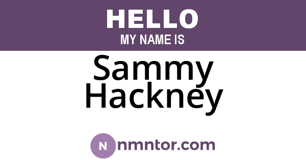 Sammy Hackney
