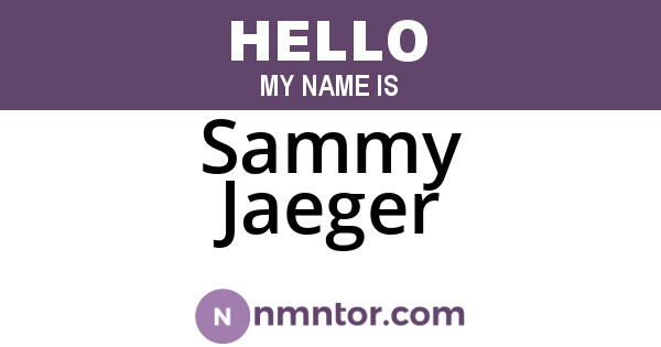 Sammy Jaeger