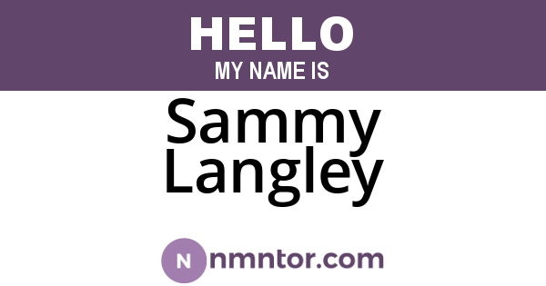 Sammy Langley