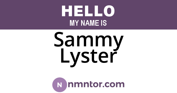 Sammy Lyster
