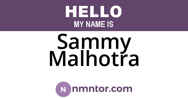 Sammy Malhotra