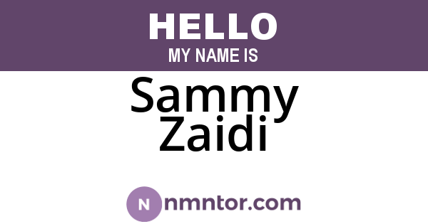 Sammy Zaidi