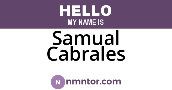 Samual Cabrales