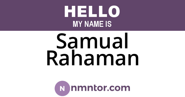 Samual Rahaman