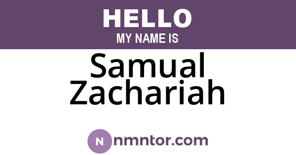 Samual Zachariah