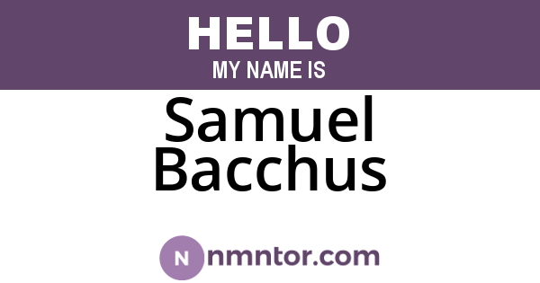 Samuel Bacchus