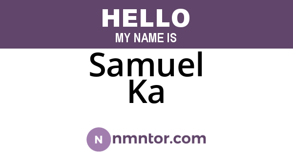 Samuel Ka
