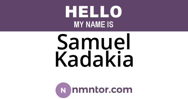 Samuel Kadakia