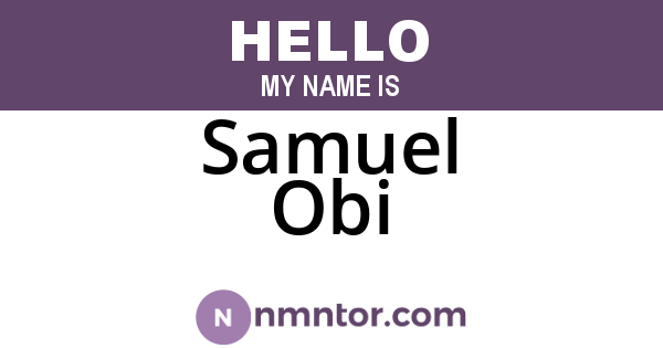 Samuel Obi