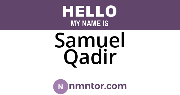 Samuel Qadir