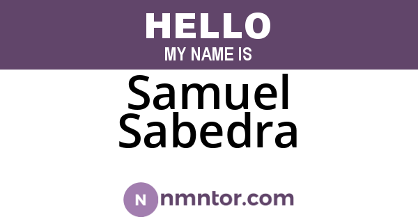 Samuel Sabedra